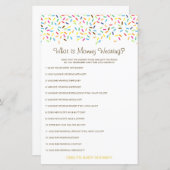 編集可能ママ着用ベビーシャワーゲーム (正面/裏面)