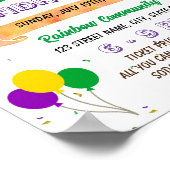 編集可能マルディグラスファンドレイザーフライヤー ポスター (角)