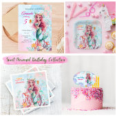 編集可能マーメイドアンダーザシー誕生日招待状 招待状