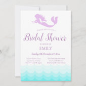 編集可能マーメイドブライダルシャワー、ベビーシャワー 招待状 (正面)