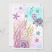 編集可能マーメイド誕生日招待状、ピンクマーメイド 招待状 (裏面)
