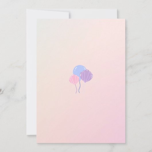 編集可能マーメイド誕生日招待状 招待状 (裏面)