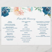 編集可能ミッドナイト開花3折結婚式 プログラム チラシ (裏面)