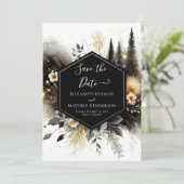 編集可能ミニマルな魅惑された結婚森 セーブザデート (スタンド正面)