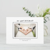 編集可能ミニマルフレーム写真結婚の発表 案内状 (スタンド正面)