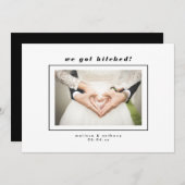 編集可能ミニマルフレーム写真結婚の発表 案内状 (正面/裏面)