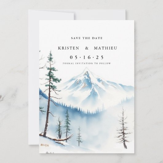 編集可能ミニマル山 セーブザデート (正面)