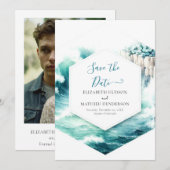 編集可能ミニマル航海の結婚の セーブザデート (正面/裏面)