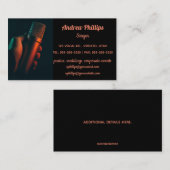 編集可能ミュージシャンマイクの写真 名刺 (正面/裏面)