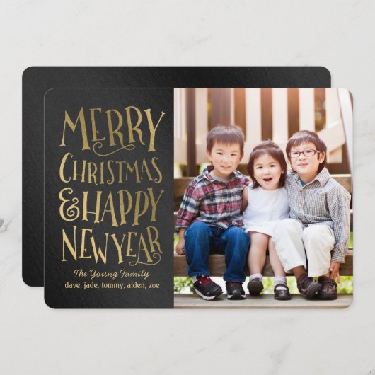 編集可能メリーカラークリスマスフォトカードを希望 シーズンカード (正面/裏面)