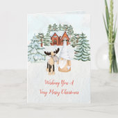 編集可能メリークリスマス格言ウィンターワンダーランド シーズンカード (正面)