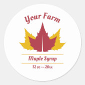 編集可能メープルシロップのラベルシール ラウンドシール (正面)