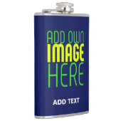 編集可能モダンかわいいネイビーブルーイメージ文字テンプレート フラスク (右)
