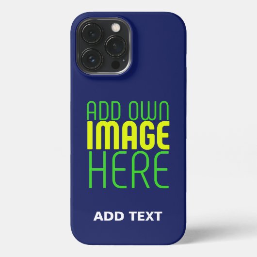 編集可能モダンかわいいネイビーブルーイメージ文字テンプレート iPhoneケース (裏面)