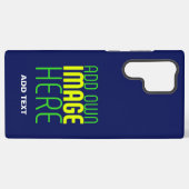 編集可能モダンかわいいネイビーブルーイメージ文字テンプレート SAMSUNG GALAXYケース (裏面横)