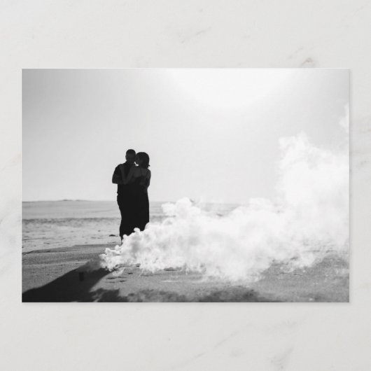 編集可能モダンなはっきりした文字写真 セーブザデート (裏面)