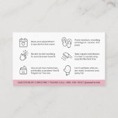 編集可能モダンなサンレススプレータンアフターケアカード 名刺 (裏面)