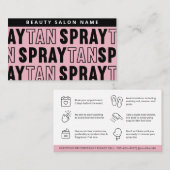 編集可能モダンなサンレススプレータンアフターケアカード 名刺 (正面/裏面)