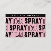 編集可能モダンなサンレススプレータンアフターケアカード 名刺 (正面)