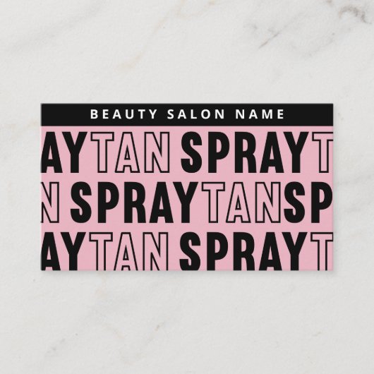編集可能モダンなサンレススプレータンアフターケアカード 名刺 (正面)