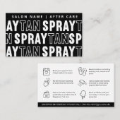 編集可能モダンなサンレススプレータンアフターケアカード 名刺 (正面/裏面)