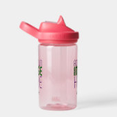 編集可能モダンなシンプルピンク画像文字テンプレート ウォーターボトル (右面)