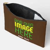 編集可能モダンなシンプルブラウン画像文字テンプレート アクセサリーポーチ (見開き)