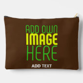 編集可能モダンなシンプルブラウン画像文字テンプレート アクセサリーポーチ (裏面)
