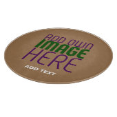 編集可能モダンなシンプルブラウン画像文字テンプレート カッティングボード (角)