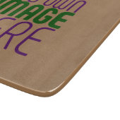 編集可能モダンなシンプルブラウン画像文字テンプレート カッティングボード (角)