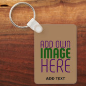 編集可能モダンなシンプルブラウン画像文字テンプレート キーホルダー (正面)