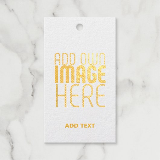 編集可能モダンなシンプルブラウン画像文字テンプレート ギフトタグ (正面)