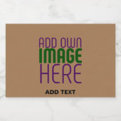 編集可能モダンなシンプルブラウン画像文字テンプレート スパークリングワインラベル (シングルラベル)