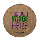 編集可能モダンなシンプルブラウン画像文字テンプレート ダーツボード (正面)