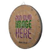 編集可能モダンなシンプルブラウン画像文字テンプレート ダーツボード (正面右)