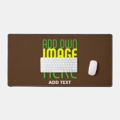編集可能モダンなシンプルブラウン画像文字テンプレート デスクマット (キーボード&マウス)