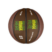 編集可能モダンなシンプルブラウン画像文字テンプレート ミニバスケットボール (縦)