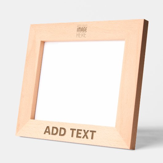 編集可能モダンなシンプルブラウン画像文字テンプレート レーザー彫刻フレーム (左)