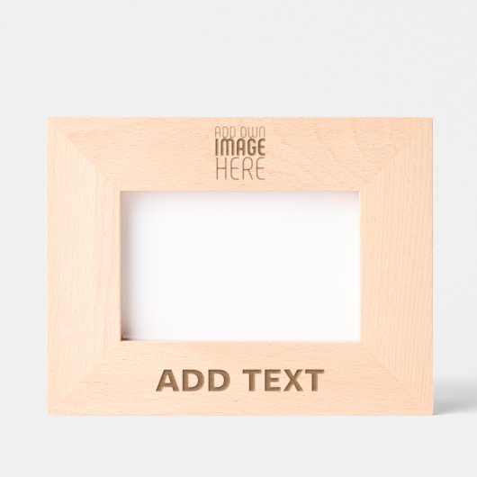 編集可能モダンなシンプルブラウン画像文字テンプレート レーザー彫刻フレーム (正面)