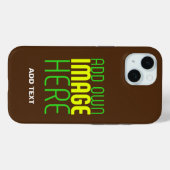 編集可能モダンなシンプルブラウン画像文字テンプレート Case-Mate iPhoneケース (裏面 (横))