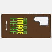 編集可能モダンなシンプルブラウン画像文字テンプレート SAMSUNG GALAXYケース (裏面横)