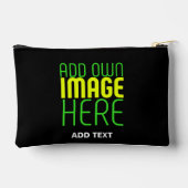 編集可能モダンなシンプルブラックイメージ文字テンプレート アクセサリーポーチ (裏面)