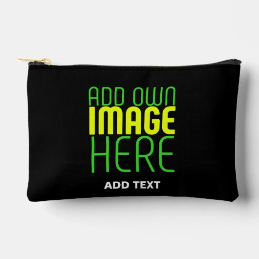 編集可能モダンなシンプルブラックイメージ文字テンプレート アクセサリーポーチ (正面)