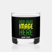 編集可能モダンなシンプルブラックイメージ文字テンプレート ウイスキーグラス (裏面)