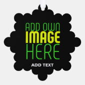 編集可能モダンなシンプルブラックイメージ文字テンプレート オーナメントカード (裏面)