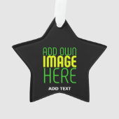 編集可能モダンなシンプルブラックイメージ文字テンプレート オーナメント (裏面)