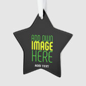 編集可能モダンなシンプルブラックイメージ文字テンプレート オーナメント (正面)