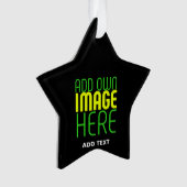 編集可能モダンなシンプルブラックイメージ文字テンプレート オーナメント (正面)