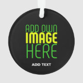 編集可能モダンなシンプルブラックイメージ文字テンプレート オーナメント (裏面)