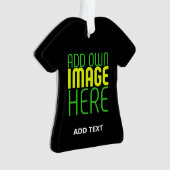 編集可能モダンなシンプルブラックイメージ文字テンプレート オーナメント (正面)